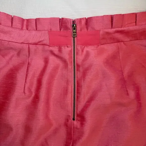 Alice + Olivia Toni Paper-Bag Skirt Satin Pink Women’s 8 Pencil Office Barbie - Picture 11 of 16